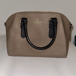 KATE SPADE Cove Street Leather Colorblock Pippa Satchel, Dune/Black